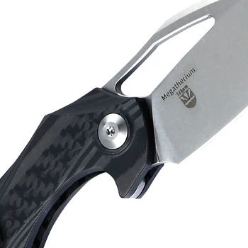 Kizer sulankstomas peilis Minitherium KI3502 išgyvenimo peilis anglies pluošto rankena mini peiliukas medžioklės kempingas įrankių