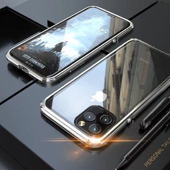 Šarvai Metalo Bamperis atsparus smūgiams Atveju iPhone, 11 Pro Max Atveju Sunkiųjų Apsaugos Dangtelis, Skirtas 