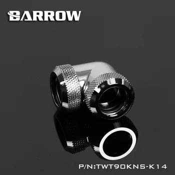 Barrow TWT90KNS-K14, 90 Laipsnių Sunku Vamzdelių jungiamosios Detalės (fitingai, G1 / 4 Adapteris kaip 14mm Sunku Vamzdžiai ethernet sienos plokštė, mini pėdų varžtas