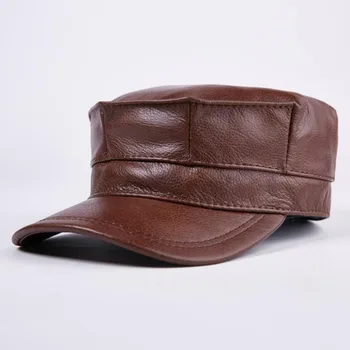 T-MAC Mados Dizaino, natūralios Odos Skrybėlę Vyras Beisbolo kepuraitę Moterų Beisbolo Kepuraitės, Išlaikyti Šiltas, Laisvalaikio Žieminės Kepurės Ruda Kepurė