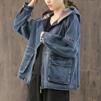 Max LuLu 2020 M. Pavasarį Korėjos Mados Ponios Derliaus Paltai Moterų Atsitiktinis Laisvi Džinsai Švarkai Moterų Streetwear Drabužiai Plius Dydis