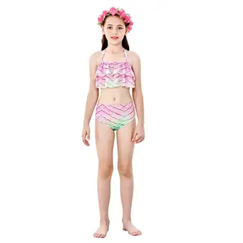2020 m. Mergaičių Plaukimo Undinėlės uodegos Monofin Flipper Undinėlės Kostiumu Cosplay Vaikų maudymosi kostiumėlį Fantasy Beach Bikini 3-10y