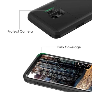 Yokata Hard Case For Samsung Galaxy S8 S9 plus Padengti Piniginės Paprastas Kortelė Minkštos TPU Sunku VNT Coque 