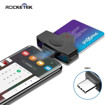 Rocketek USB c tipo smart Card Reader atminties ID Banko EMV elektroninių DNIE dni pilietis sim cloner jungties adapteris 