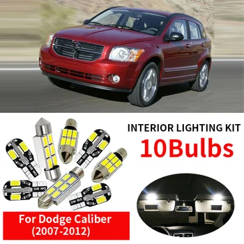 10vnt Auto Canbus LED Lemputes, Interjero Paketas Rinkinys 2007-2012 M. Dodge Kalibro Baltas Led Žemėlapis Dome Kamieno Licencijos numerio ženklo apšvietimo Žibintas