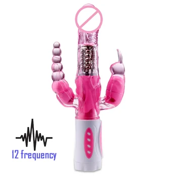 Triple Vibratoriai Bendable Skverbtis Analinis Makšties Klitorio Stimuliacija 12 Greičio G Triušio Vietoje, Vibratorius, Sekso Produktai Sekso Žaislai