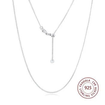 Autentiškas 925 Sterlingas Sidabro Pažaboti Grandinės Karoliai Moterų Nuorodą Karoliai Fine Jewelry Accesorios Mujer