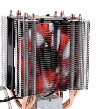 CPU Aušintuvo Ventiliatorius 4 Heatpipe 130W Raudona CPU Aušintuvo 3-Pin Ventiliatoriaus Heatsink Intel LGA2011 AMD AM2 754