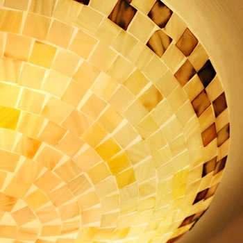 Natūralus lukštais lubų šviesos Tiffany Viduržemio jūros regiono stiliaus blizgikliai naktį šviesos diodų (led) lempos, grindų baras namų apšvietimo 90-260V E27 lemputės