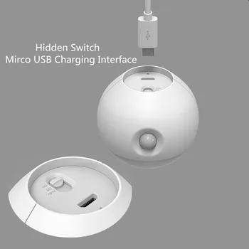 Pažangi Žmogaus Kūno Indukcijos Naktį Šviesos LED 3 Režimo Sienos Lempos USB Įkrovimo Lova Žibintai Namų Avarinis Apšvietimas