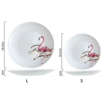 INS Stiliaus Flamingo Modelis Vakarienė Plokštės Kūrybos Namų Keraminiai Stalo Turas Vakarų Kepsnys Pyragas Patiekalas, Užkandis Vaisių Plokštė