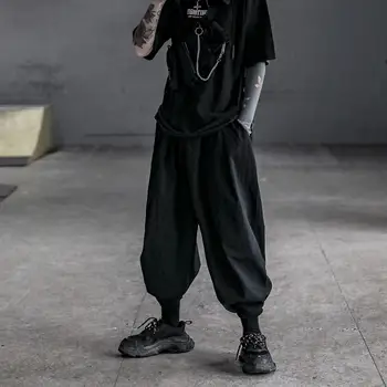 Naują Atsitiktinis Haremo Kelnės, vyriškos Mados vientisos Spalvos Prarasti Hip-Hop Kelnės Vyrams Streetwear Elastinės Juosmens Kelnės Mens M-2XL