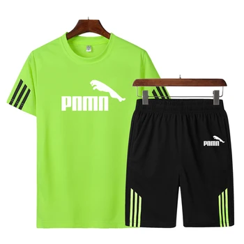 Vyriški laisvalaikio sporto, krepšinio, futbolo sporto drabužius greitai džiovinimo veikia T-shirt + sporto kelnės veikia 2 kostiumai sportswe