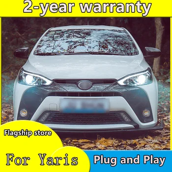 Tuning, automobilių Žibintų Toyota Yaris L 2016-2018 Žibintai LED DRL žibintus Bi-Xenon Šviesos Rūko žibintai angel eyes