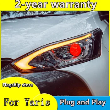 Tuning, automobilių Žibintų Toyota Yaris L 2016-2018 Žibintai LED DRL žibintus Bi-Xenon Šviesos Rūko žibintai angel eyes