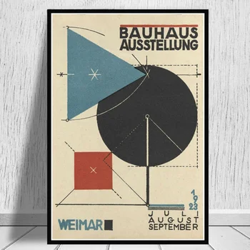 Bauhaus Ausstellung 1923 Weimer Parodos Paveikslai Tapyba Abstraktus, Plakatų ir grafikos Sienos Menas Nuotraukas Kambarį Dekoro