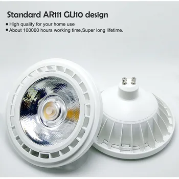 Aukštos Kokybės Ultra Bright AR111 20W COB LED Prožektorius AR111 QR111 G53 LED Lemputės šviesos Pritemdomi led lemputė 220V AC