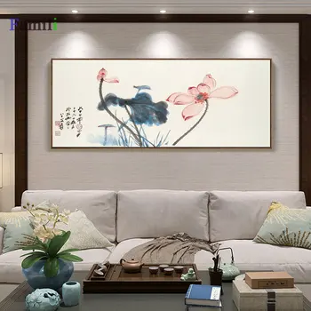 Derliaus Akvarelė Lotus Kinijos Drobės Paveikslai Gėlių Sienos Menas Nuotraukų, Plakatų Spausdinimo Gyvenimo Kambario, Miegamasis Namų Dekoro