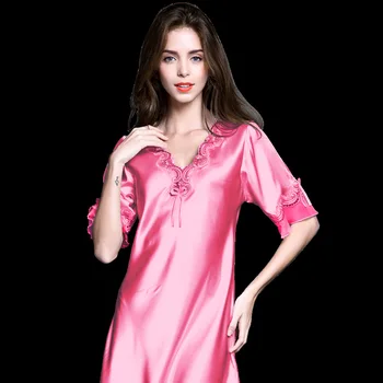 YRRFUOT 2020 metų Vasaros Pižama moterų Ledo Šilko Plonas Skirsnio Modeliavimas Šilko Pavasario Pižama trumparankoviai Didelio Dydžio Homewear Pižama