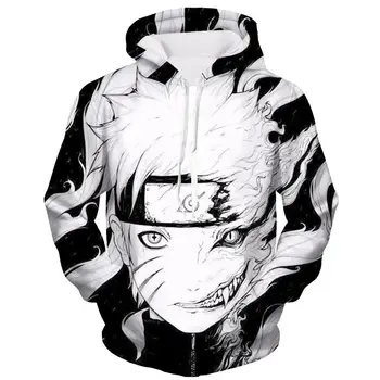 Naruto Hoodies Unisex Cosplay Kostiumų Aukštos Kokybės Streetwear Sasuke kakashi 3D Spausdinimo Vyrų Hoodies Palaidinukė Puloveriai Kailis