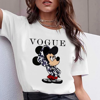 Bliuzono Mickey Mouse Juokinga Atsitiktinis Marškinėlius Moterims trumpomis Rankovėmis Vasarą, T-marškinėliai, Unisex 