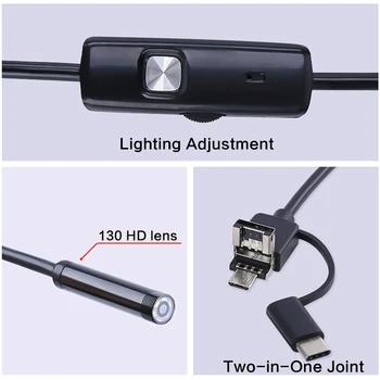 720P Mini USB Kamera Pramonės Endoskopą Tikrinimo Kamera Endoskopų kamera atspari Vandeniui, Su 6 Led 