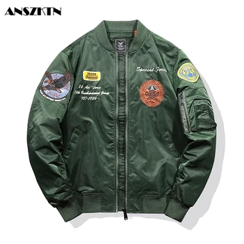 ANSZKTN 2020 USAFA derliaus bombonešis pilotas skrydžio striukė jav oro pajėgų viršuje vyrų drabužių prekės ženklų žiemos armijos USN MA1 embro paltai