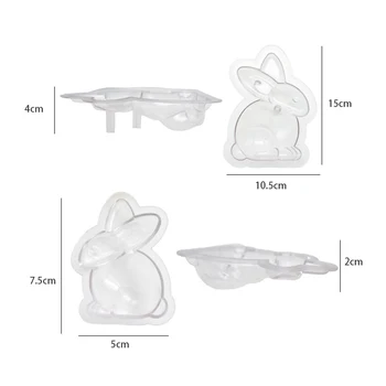 4pcs 3D Velykų Triušis Zuikis-formos Tortas, Pelėsių, minkštus saldainius Šokoladinius Rankų darbo Silikono Formos Namų Automobilio Salono Kristalų Dekoratyvinis Pelėsių