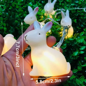 1,5 m Velykų Triušis Styginių Šviesos Velykų LED Lempos Easter Bunny Dekoratyvinės Šviesos Velykų Apdailos Rabbit Šviesos linksmų Velykų Dekoras