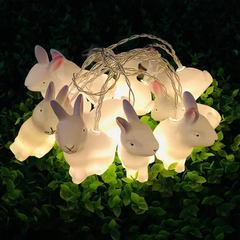 1,5 m Velykų Triušis Styginių Šviesos Velykų LED Lempos Easter Bunny Dekoratyvinės Šviesos Velykų Apdailos Rabbit Šviesos linksmų Velykų Dekoras