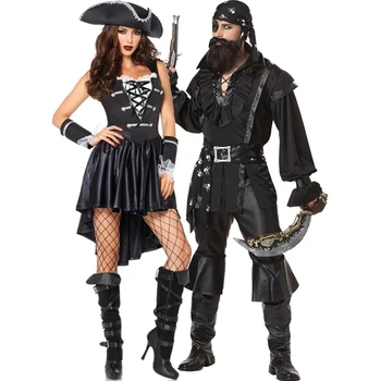 Moterų Sexy Piratų Kostiumų Suaugusių Vyrų Karibų jūros Piratai Kostiumas Helovinas Žaidimas Piratų Vaidmenį Cosplay Išgalvotas Suknelės, Šaliai