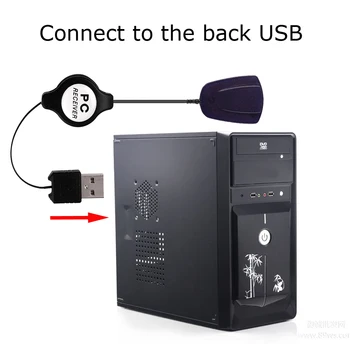 POWSTRO USB IR bevielė Pelė ir Nuotolinio Valdymo Valdiklis USB Imtuvas Loptop PC Kompiuterių Centras 