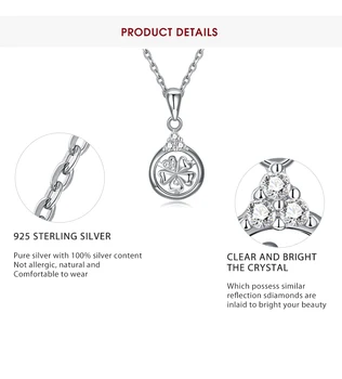 SILVERHOO 925 Sterlingas Sidabro Karoliai Pakabukas Moterų Širdies Formos Gėlių Austrija Krištolo Karoliai Šalies Fine Jewelry Naujas