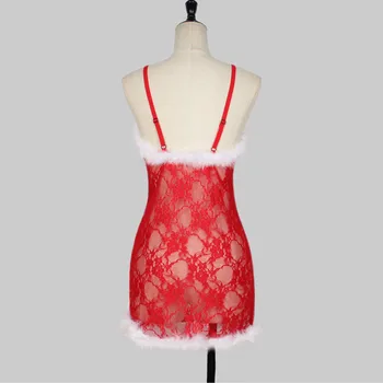 #53 Moterys Seksualios Kalėdų Šventė Raudonai Tuščiaviduriai Nightdress Apatiniai Mini Suknelė Naują Atvykimo Mados Atsitiktinis Vestido De Mujer