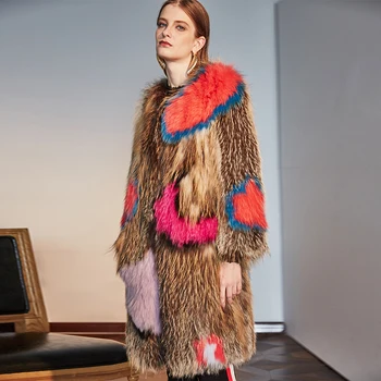2019 m. Rudenį Pobūdžio kailiai, kailio liemenė lapės kailio, Trikotažo paltai žiemos moterų, kailių Mados Modelis lapės kailis Vidutinio ilgio Paltai skirsnis