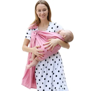 Vientisos Spalvos Baby Carrier, Su Žiedu Medvilnės Skalbiniai Patogi Vaikiška Šalikas Baby Sling Kuprinės Vežėjas Hipseat Wrap Swaddling