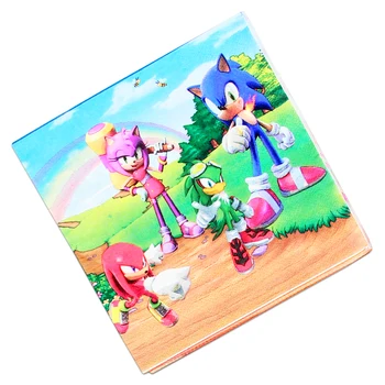 Sonic The Hedgehog Baby Shower Gimtadienio Apdailos Prekių Servetėlės, Staltiesė Puodeliai Popieriaus Plokštės Vienkartiniai Indai Rinkinys