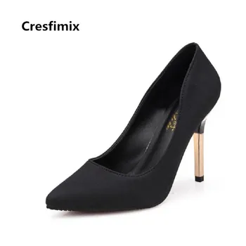 Cresfimix tacones altos moterų kietas, patogūs, aukšto kulno batai lady klasikinės juodos biuro aukšto kulno siurbliai, mielas, seksualus batai a3241