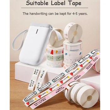 Balta Niimbot Etikečių spausdintuvas pridėti 3Rolls D11 Kaina Lipdukas Nešiojamų BT Terminis Etikečių Spausdintuvas Namų ir Biuro reikmėms USB Kabelis