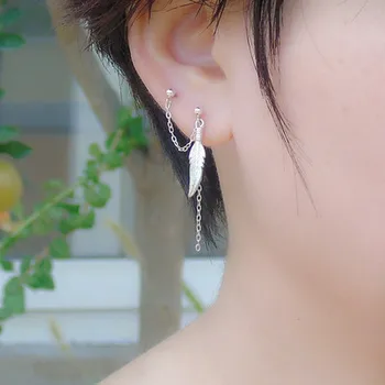 Du ausies skylę gabalas stud auskarai 925 sterlingas sidabro auskarai star plokštelių geometrijos atkarpoje kutas laukinių berniukas mergaitė ausų papuošalai