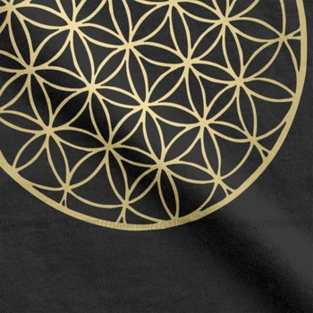Gėlių Gyvenimo Mandala Aukso T-shirt Moterims, Mandala Šventų Religinių Geometrijos Marškinėliai Tumblr Marškinėliai, Topai Derliaus Moterų Grafinis