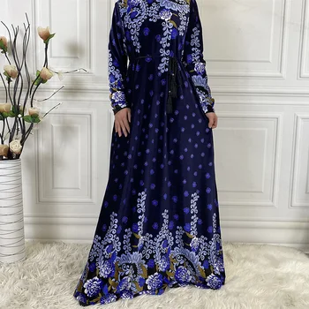 Nauja Mada Moterims Drabužių, Apsiaustą Femme Hiver 2021 Naujas Žiemos Aksomo Abaja Dubajus Suknelė Ponios Ilgos Suknelės Moterims Suknelė, Hijab