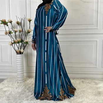 Nauja Mada Moterims Drabužių, Apsiaustą Femme Hiver 2021 Naujas Žiemos Aksomo Abaja Dubajus Suknelė Ponios Ilgos Suknelės Moterims Suknelė, Hijab
