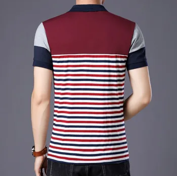 Stiliaus Dryžuotas 2019 Prekės ženklo Mados Polo Marškinėliai trumpomis Rankovėmis Vyrams Vasaros Medvilnės Kvėpuojantis Viršūnes Tee AZIJOS DYDIS M-5XL