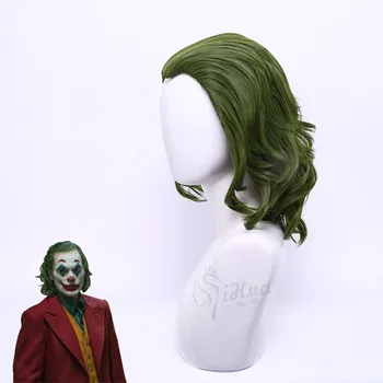 2019 Filmą Helovinas mens Komikas Artūras Fleck perukas kostiumas Joaquin Phoenix, vaidmuo žaisti žalia stiliaus plaukai +plaukų ju