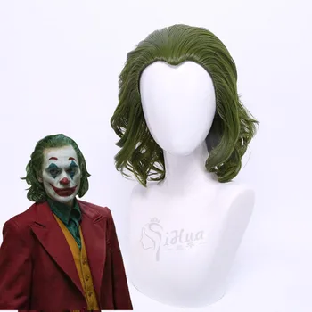 2019 Filmą Helovinas mens Komikas Artūras Fleck perukas kostiumas Joaquin Phoenix, vaidmuo žaisti žalia stiliaus plaukai +plaukų ju