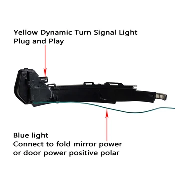 Pusė valdomi Išoriniai galinio vaizdo Veidrodėliai Eilės Indikatorius Geltona Mėlyna LED Posūkio Signalo Lemputė Audi A1 8X 2011-2018 Dinaminis Indikatorių