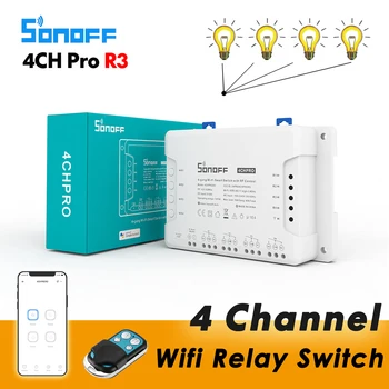 Sonoff 4CH Pro R2 / 4CH Pro R3 / 4CH R3 Smart Wifi Relės Perjungimas Modulis 4 Kanalų eWeLink App Kontrolės Dirbti Su Alexa 
