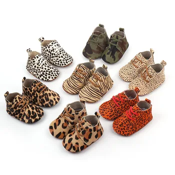 2020 Originali Oda Kūdikių bateliai Leopardo spausdinti Kūdikių Mergaitės, Minkšti batai Arklių plaukų Berniukai Pirmą vaikštynės, Nėriniai Kūdikių mokasinai