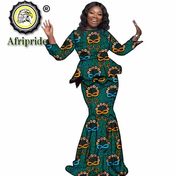 Tradicinis Afrikos Drabužiai Moterims Dashiki Marškinėliai Maxi Sijonai Nustatyti Vintage Drabužių Pasėlių Viršuje Moterų Palaidinė Komplektus S2026035